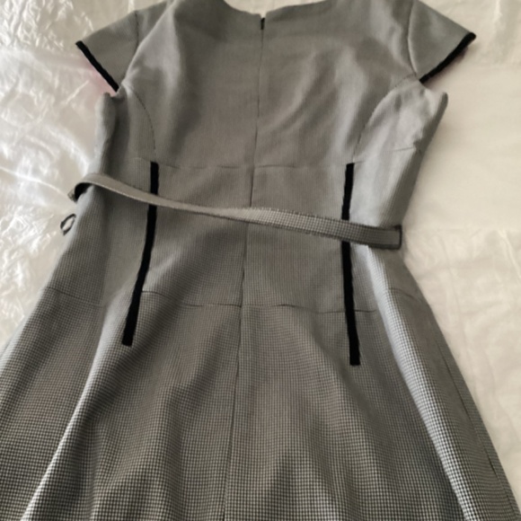 Anne Klein gingham check wool blend belted sheath size 10 dress - Picture 14 of 16